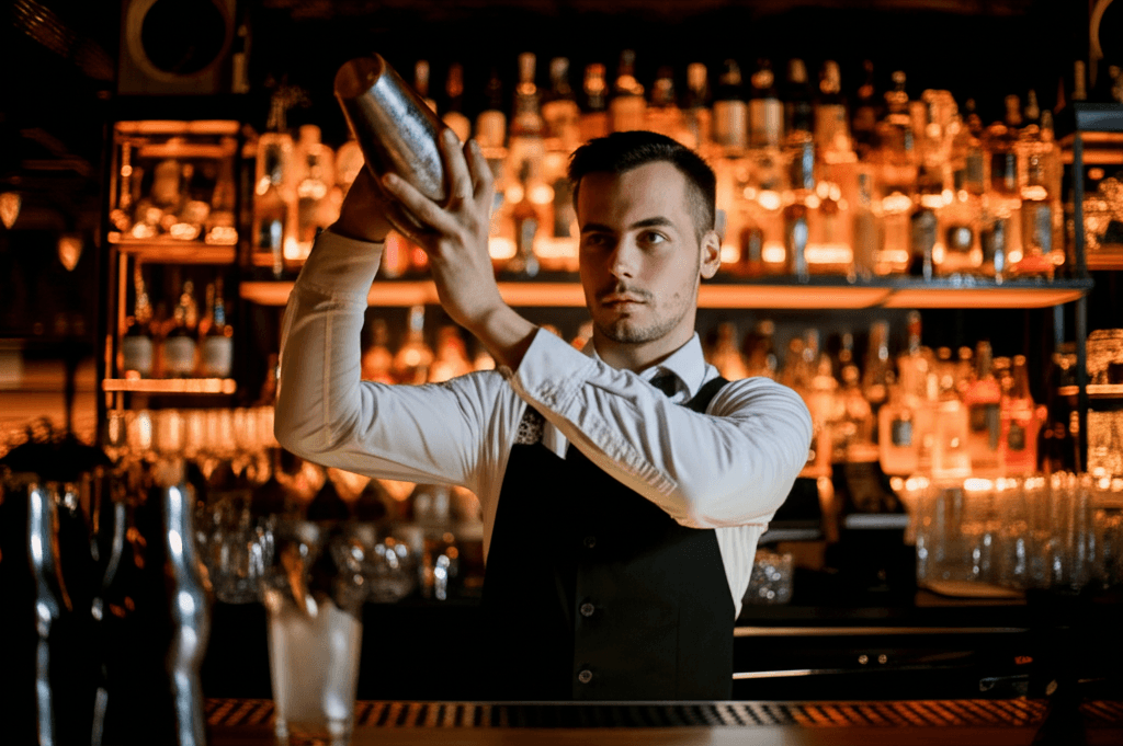 Students shaking drinks