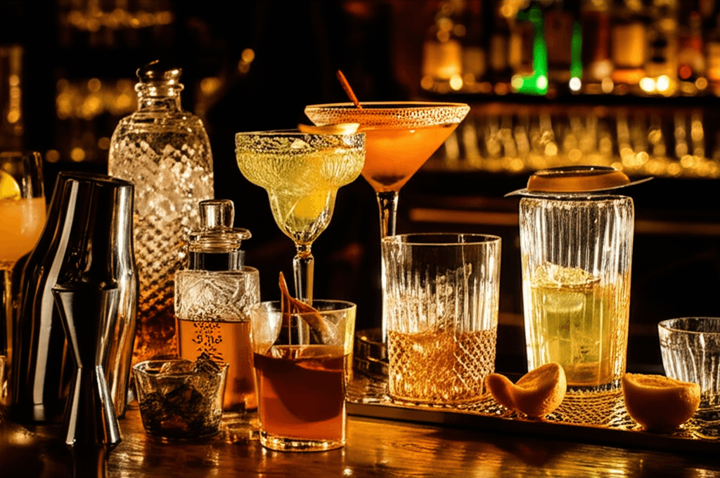 Elegant cocktail background for Courses at Bartenders Factory Nepal